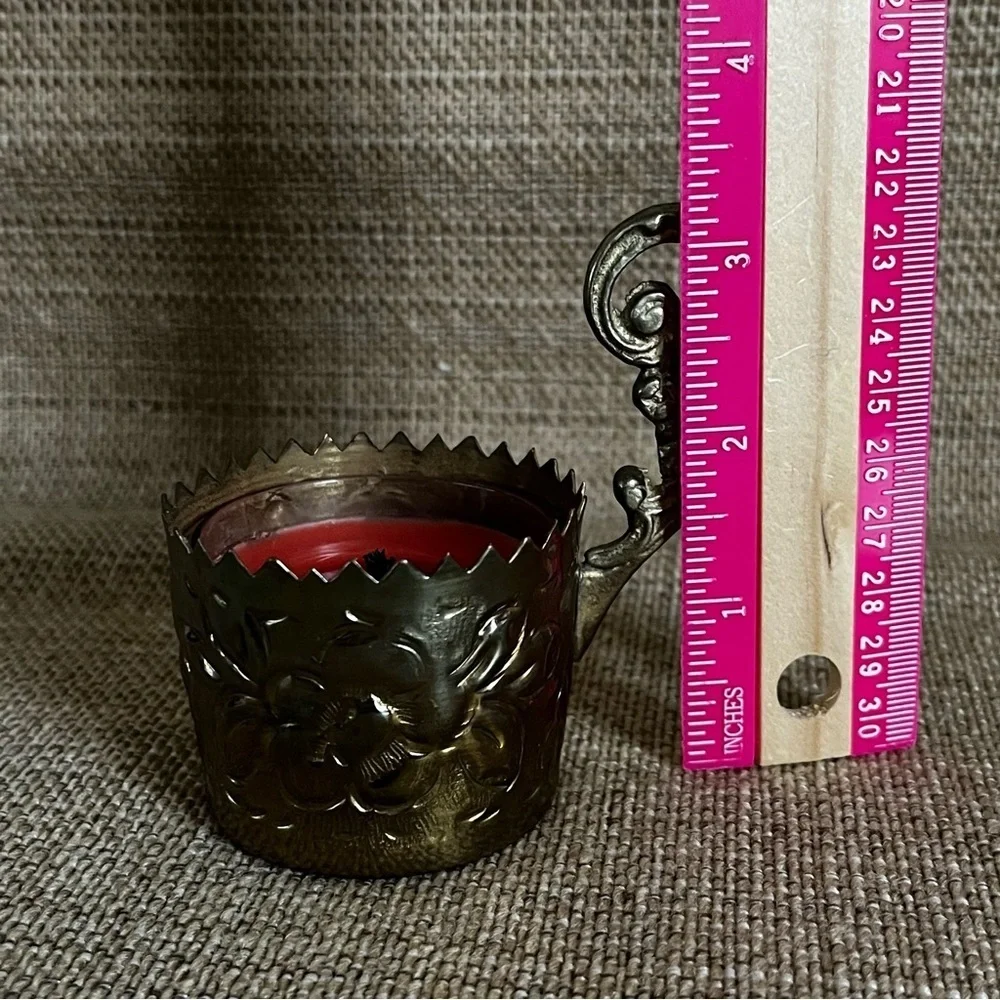 Vintage Solid Brass Candle Holder Tea Light‎ with Handle